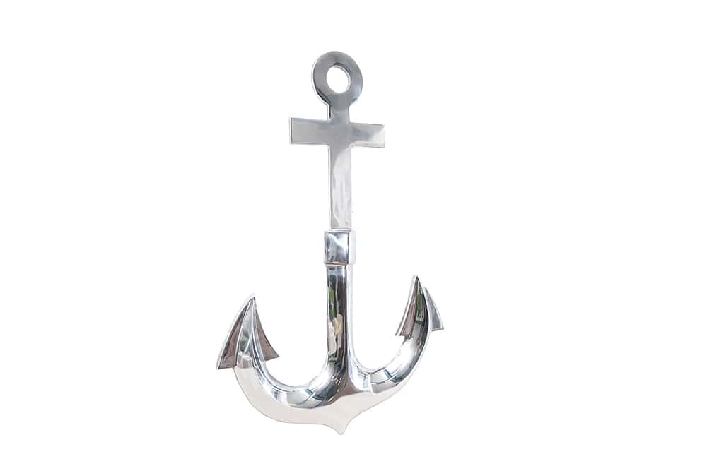 Maritime Wanddekoration SEVEN SEAS 70cm silber 3D Anker