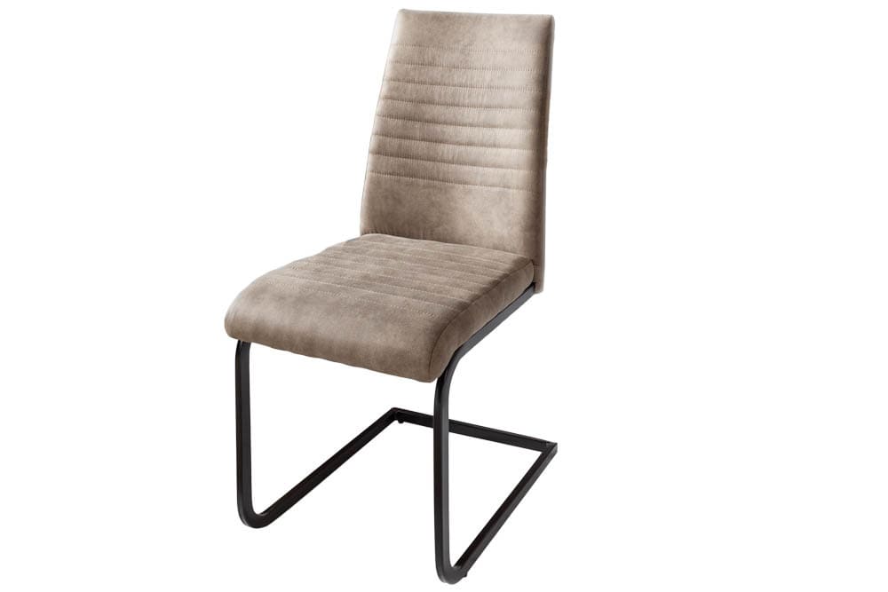 Industrial Freischwinger Stuhl APARTMENT antik taupe mit Metallgestell