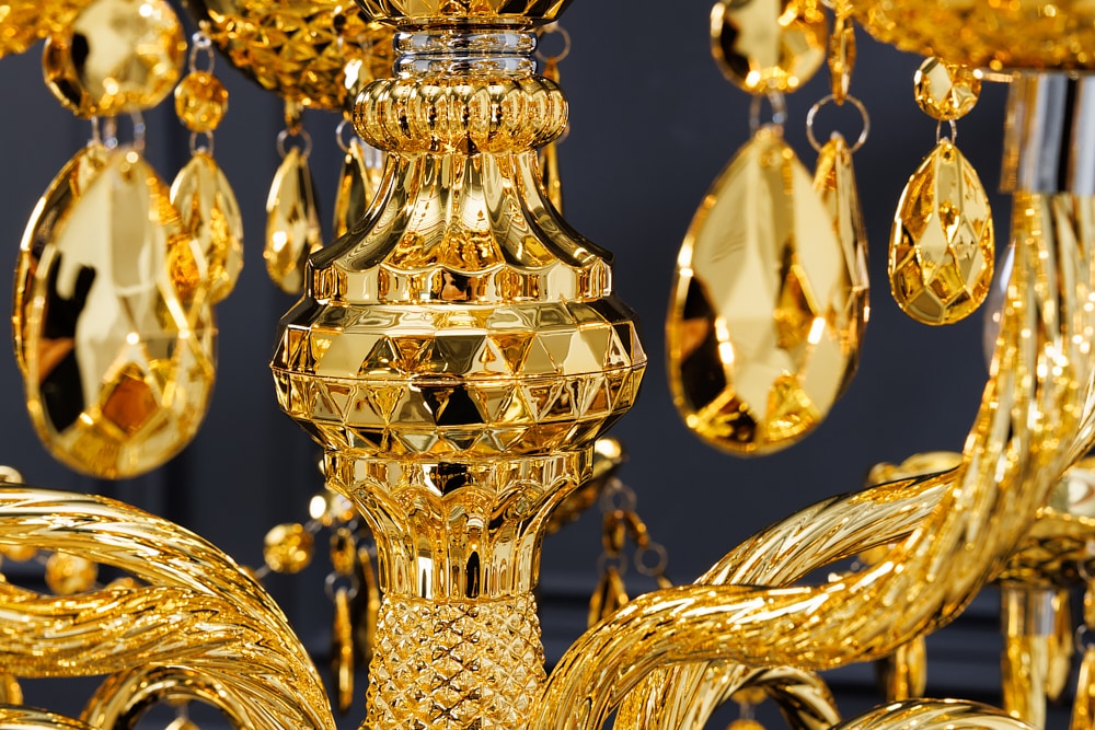 Design Kronleuchter CRYSTAL XL 80cm gold 15-armig Lüster Kristall-Lampe