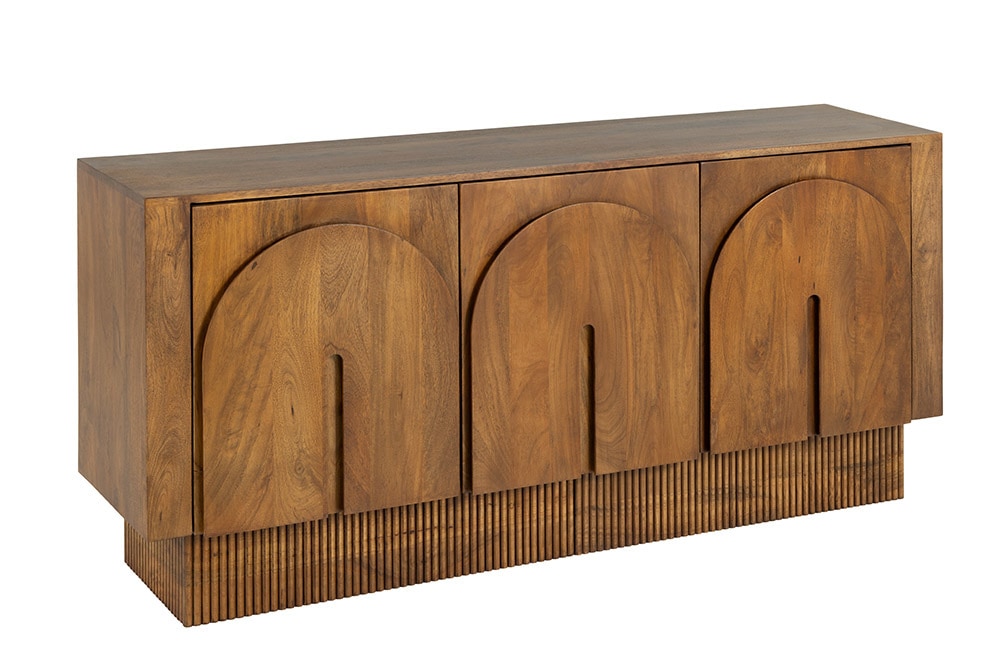 Design Sideboard ARCADIA 160cm braun Mangoholz mit Bogenfront