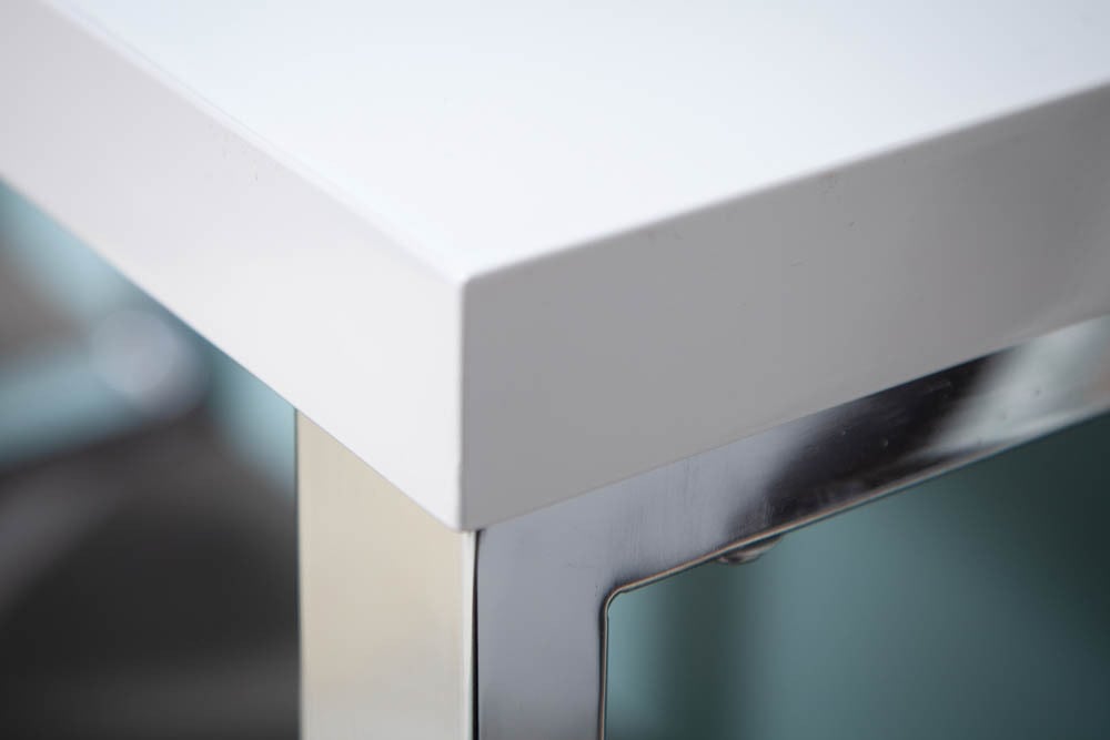 Moderner Schreibtisch WHITE DESK 160cm weiß Hochglanz Bürotisch