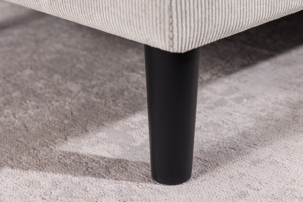 Modernes Ecksofa STOCKHOLM 220cm hellgrau Cordstoff Federkern 3-Sitzer-Sofa