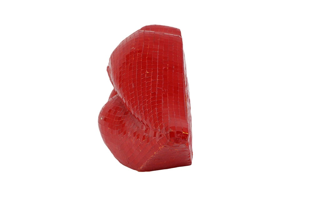 Glamouröse Deko-Figur DISCO LIP 35cm rot Glas-Mosaik-Design handmade