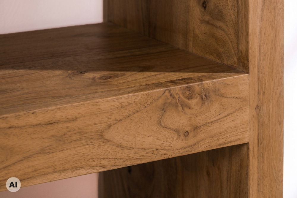 Massives Regal MAKASSAR 180cm braun honey finish Mangoholz 8 Fächer handmade