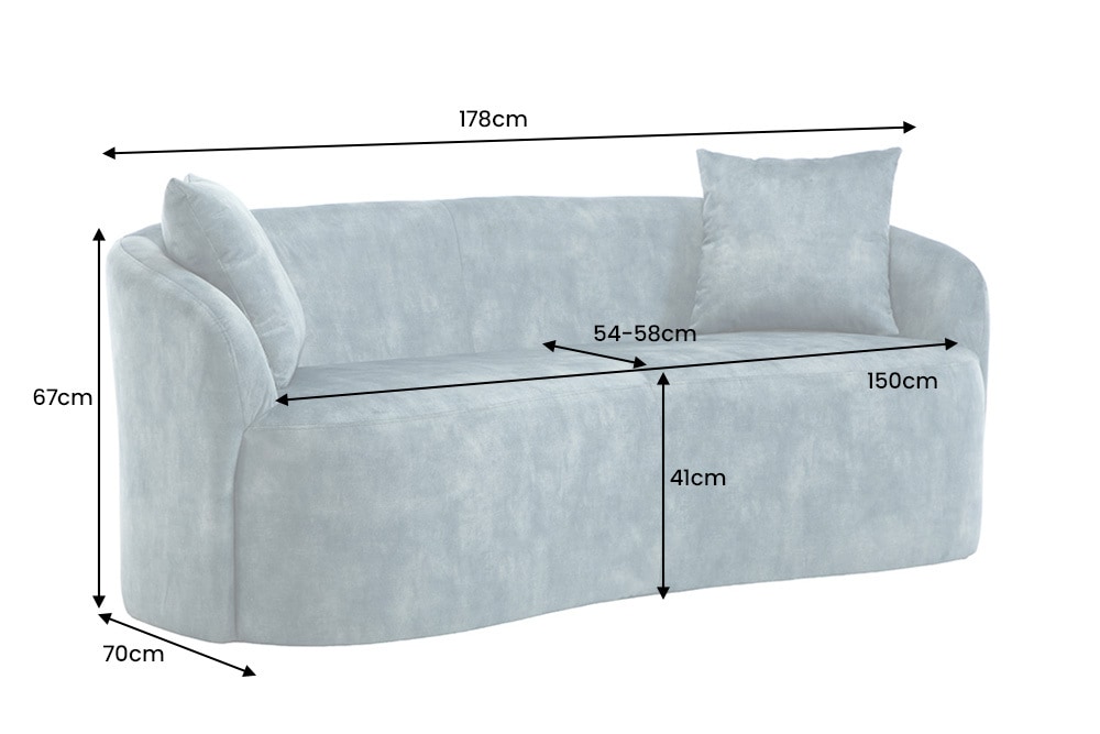 Extravagantes Sofa ELEMENTAL 180cm petrol Samt 2-Sitzer Couch mit Federkern