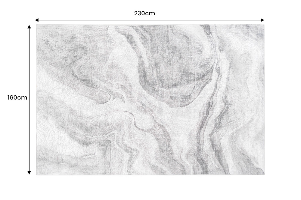 Design Teppich ART RUGS 230x160cm grau weiß Flachgewebe Indoor