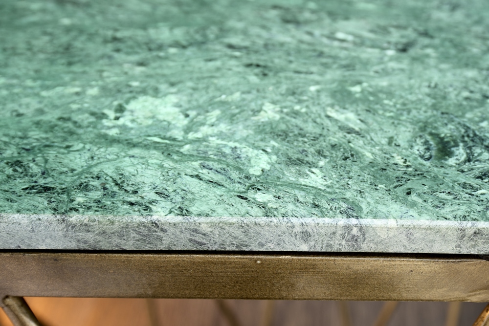 Abstrakter Beistelltisch DIAMOND 50cm grün Marmor messing Metall