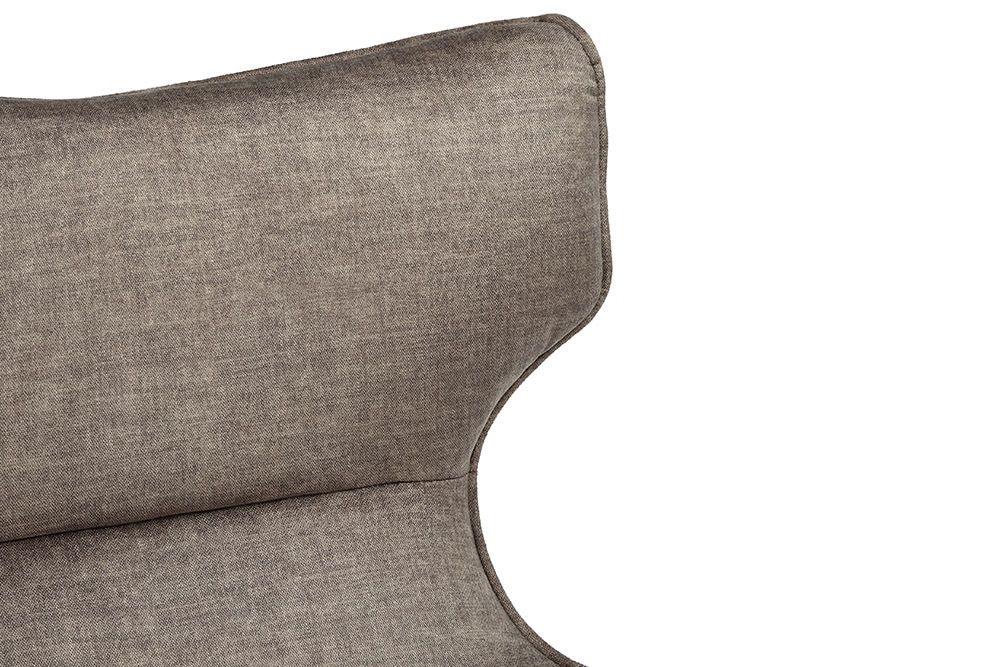 Drehbarer Sessel VOGUE taupe Samt schwarze Metallbeine mit Armlehne