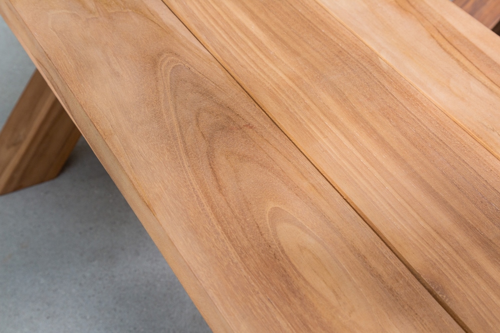 Massive Gartenbank EMPIRE TEAK 160cm natur Teakholz Outdoor-Sitzbank wetterfest