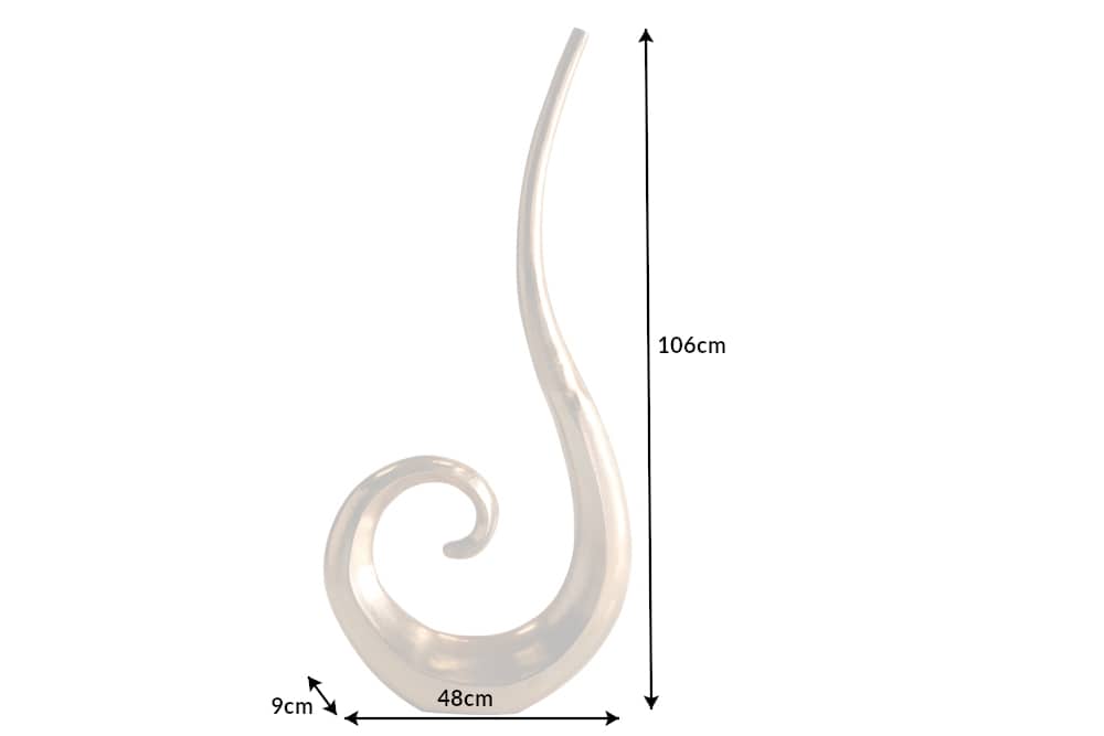 Moderne Vase WAVE XL 106cm gold Aluminium poliert Dekoration