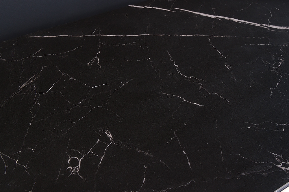 Design Konsolentisch MODERN BAROCK 140cm schwarz anthrazit chrom Keramik Marmor