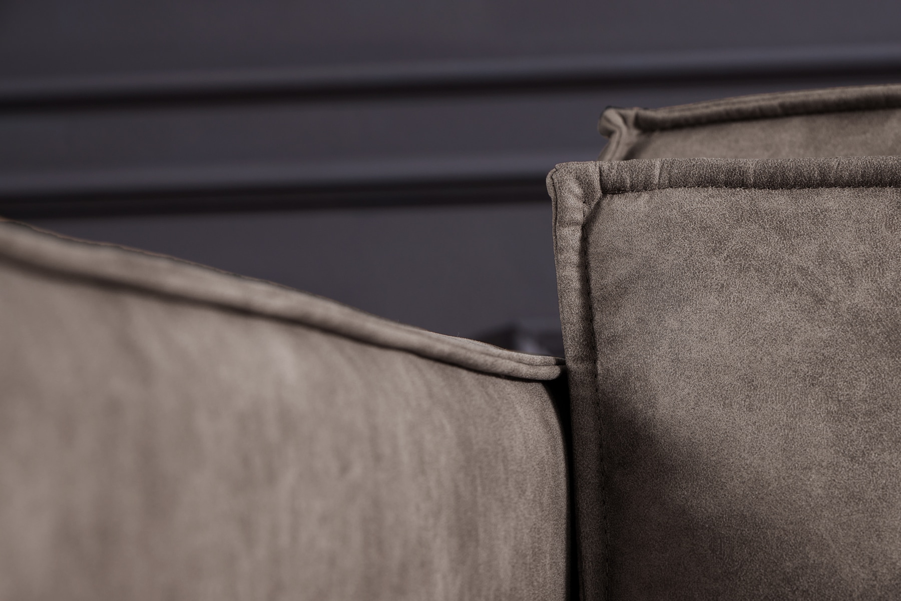 Design 3-Sitzer Sofa BOSSA NOVA 260cm antik dunkelgrau Microfaser Couch Wohnzimmer