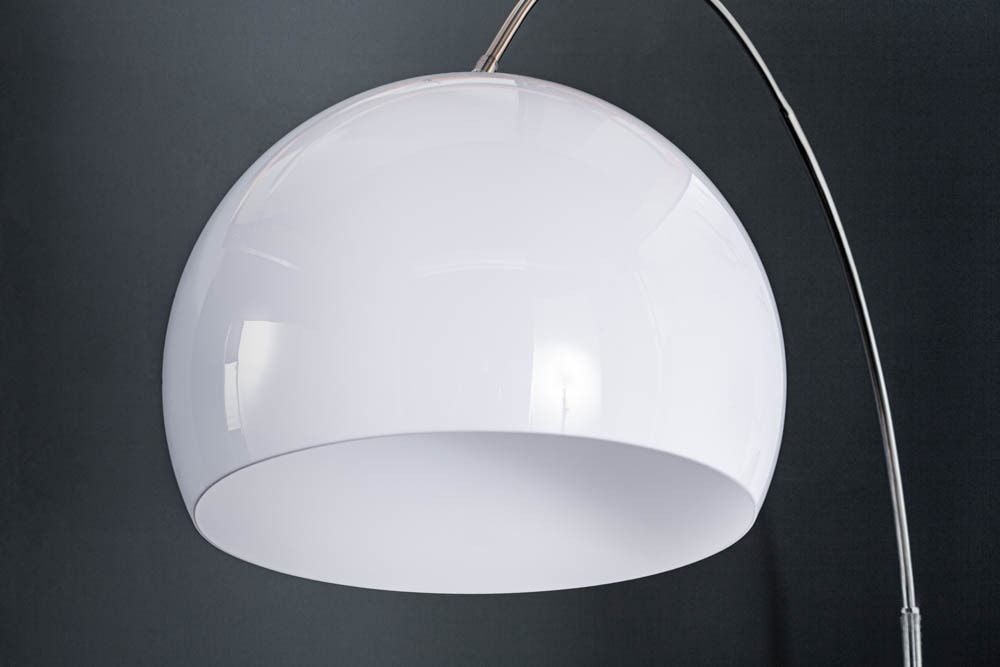 Ausziehbare Bogenlampe LOUNGE DEAL 175-205cm weiß Marmorfuß Stehlampe