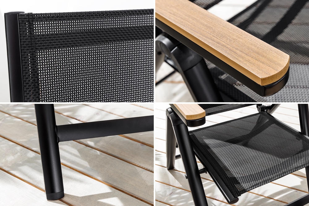 Outdoor Gartenstuhl DESIGNO anthrazit Aluminium klappbar wetterfest Hochlehner