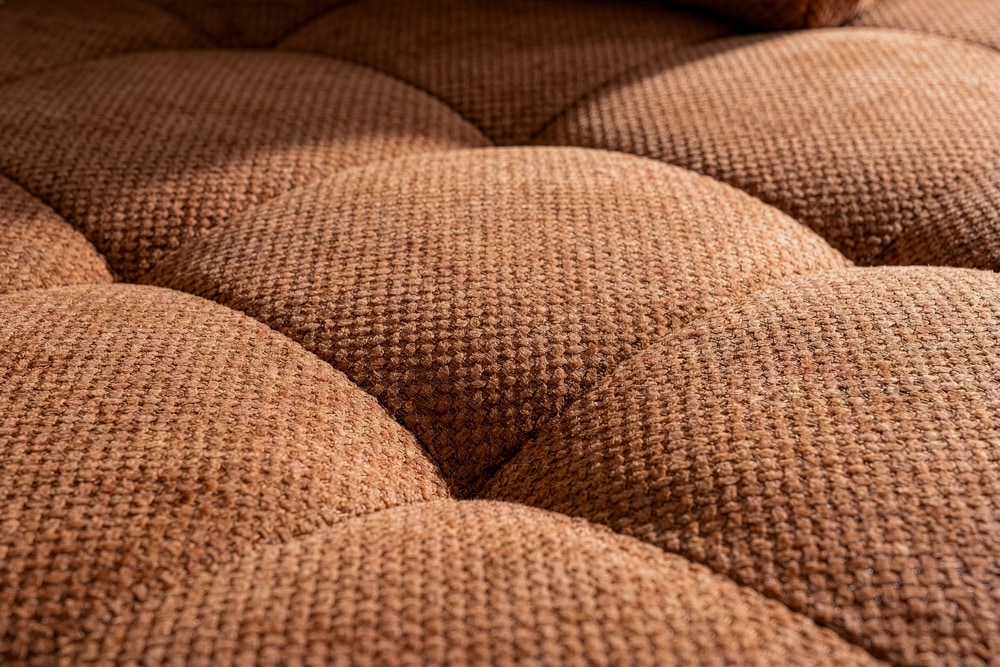 Modernes Ecksofa KENT 220cm rostbraun Chenille inkl. Hocker Federkern Wohnlandschaft