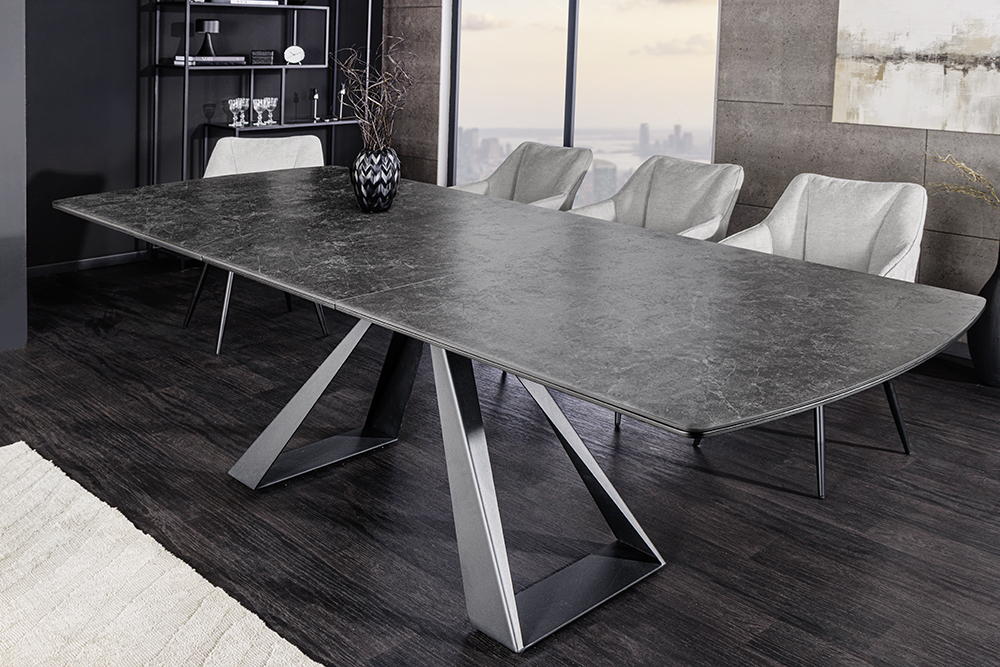 Ausziehbarer Esstisch CONCORD 180-230cm graphit grau Keramik schwarz Metall » Jetzt kaufen
