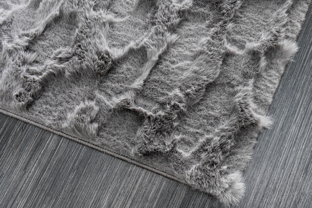 3D Hochflor Teppich DUNE 230x160cm anthrazit Hoch-Tief-Effekt