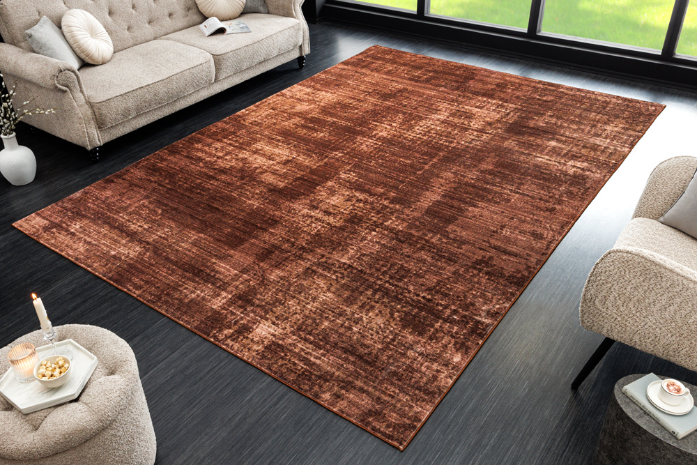 Moderner Teppich SOFT TOUCH 230x160cm kupfer braun Kurzflor Indoor-Teppich