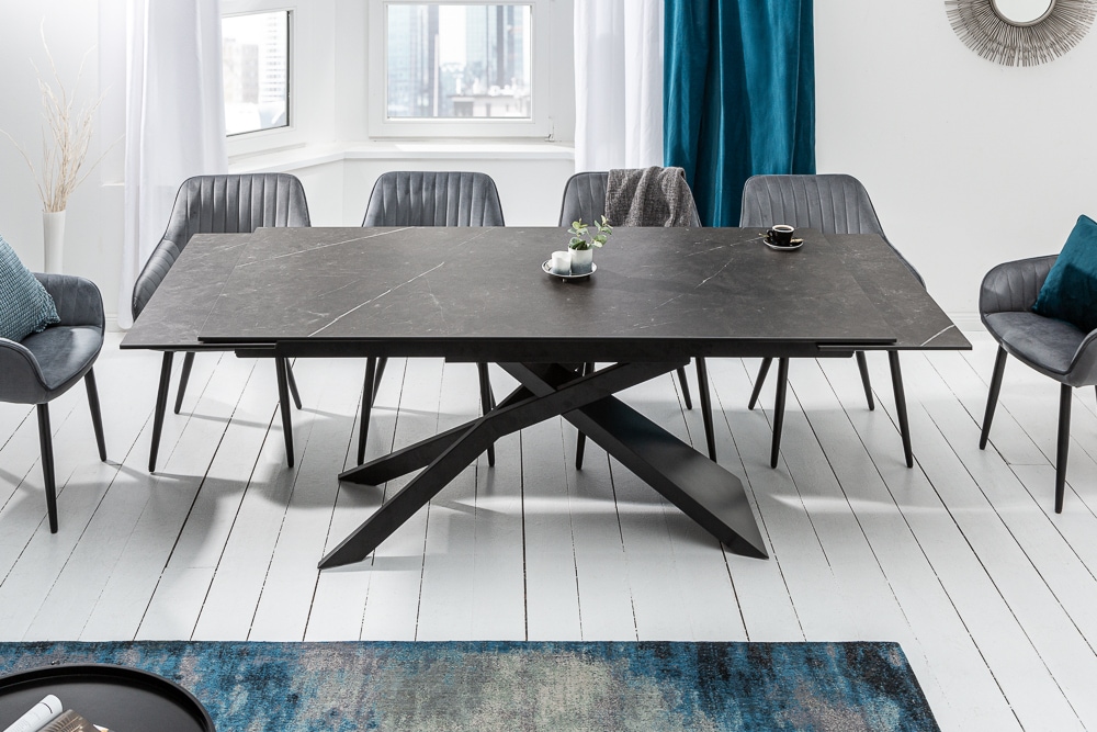 Ausziehbarer Esstisch EUPHORIA 180-220-260cm Graphit Keramik made in Italy