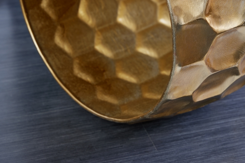 Design Beistelltisch ORGANIC ORIENT 55cm gold Metall Hammerschlag Nachttisch handmade rund