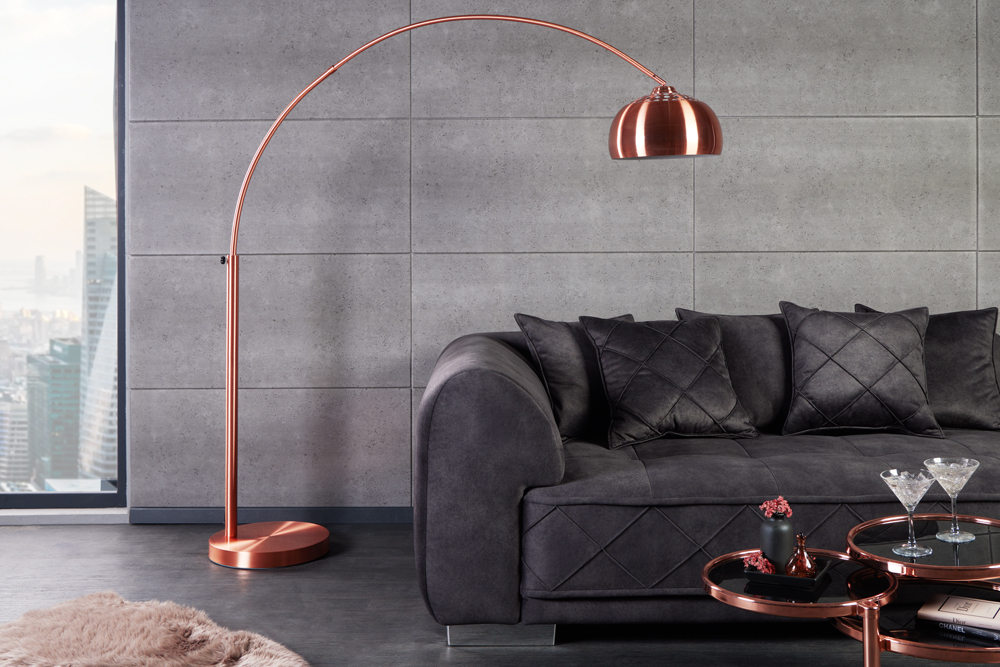 Ausziehbare Bogenlampe LOUNGE DEAL 170-210cm kupfer Stehlampe