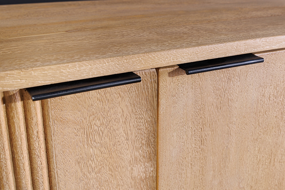 Design Barschrank ART DECO 140cm weiß gekälkt Mangoholz 3D-Front