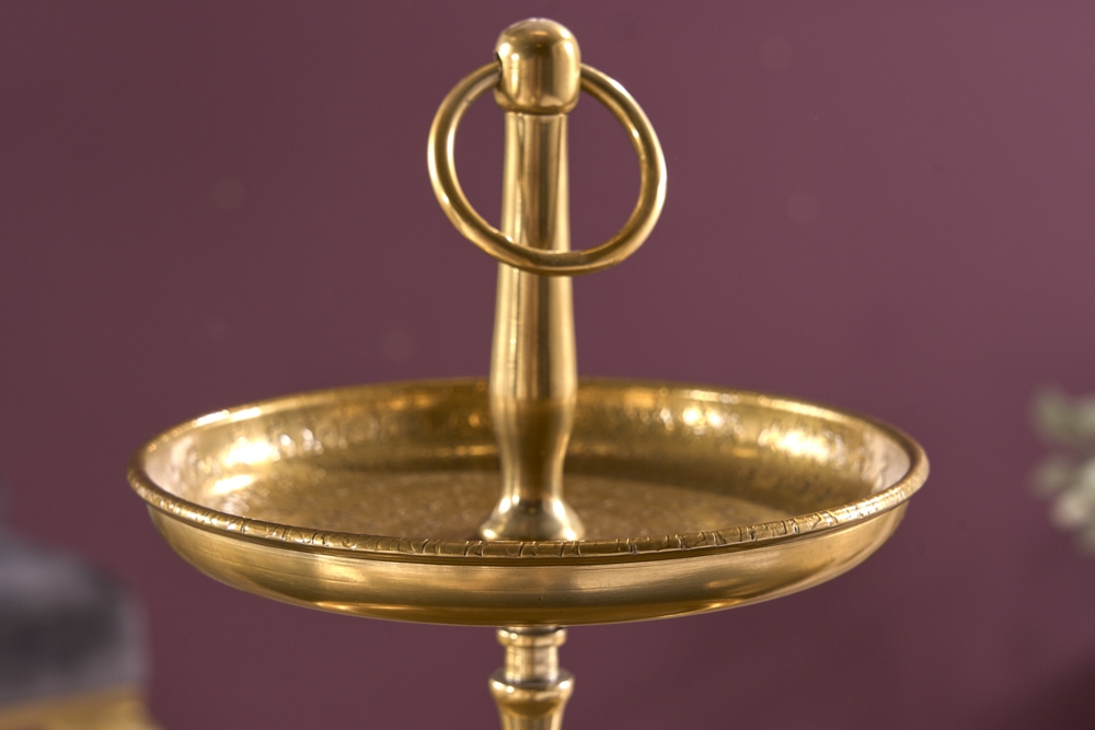 Etagere ORIENT 50cm gold mit drei Etagen im Hammerschlag Design