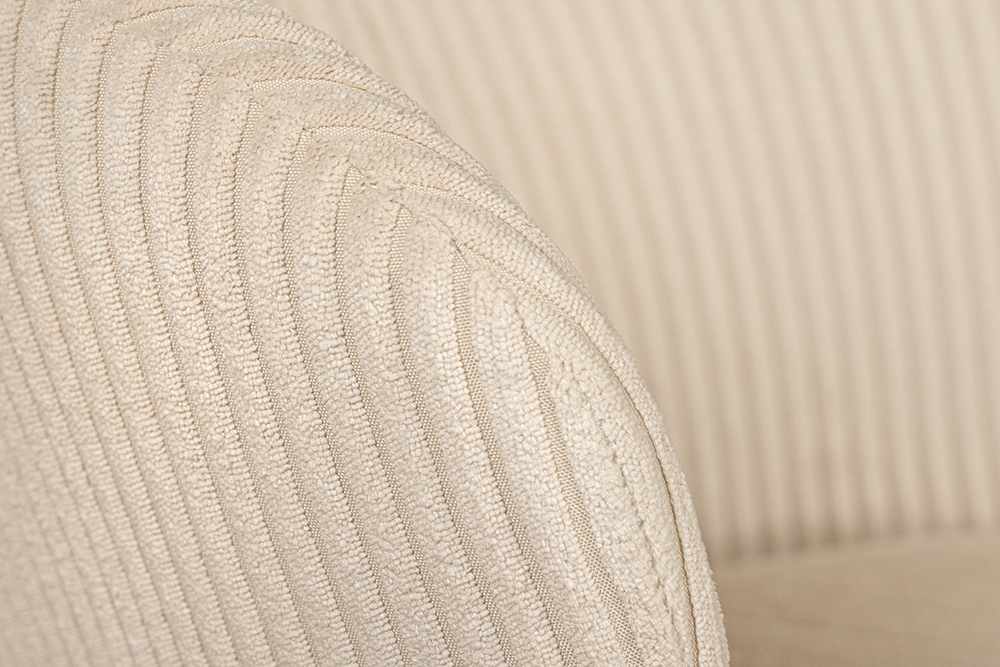 Design Stuhl LYON beige Cord schwarze Metallbeine