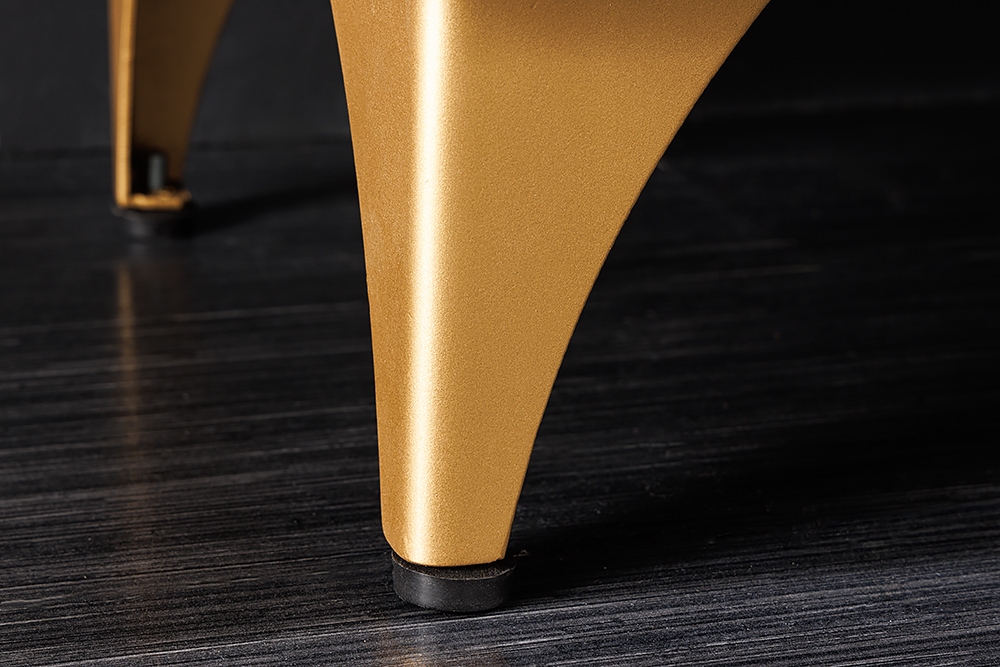 Handgearbeitetes TV-Lowboard GOLDEN SUNSET 180cm schwarz mit 3D Schnitzereien gold Mangoholz massiv Metallfüße