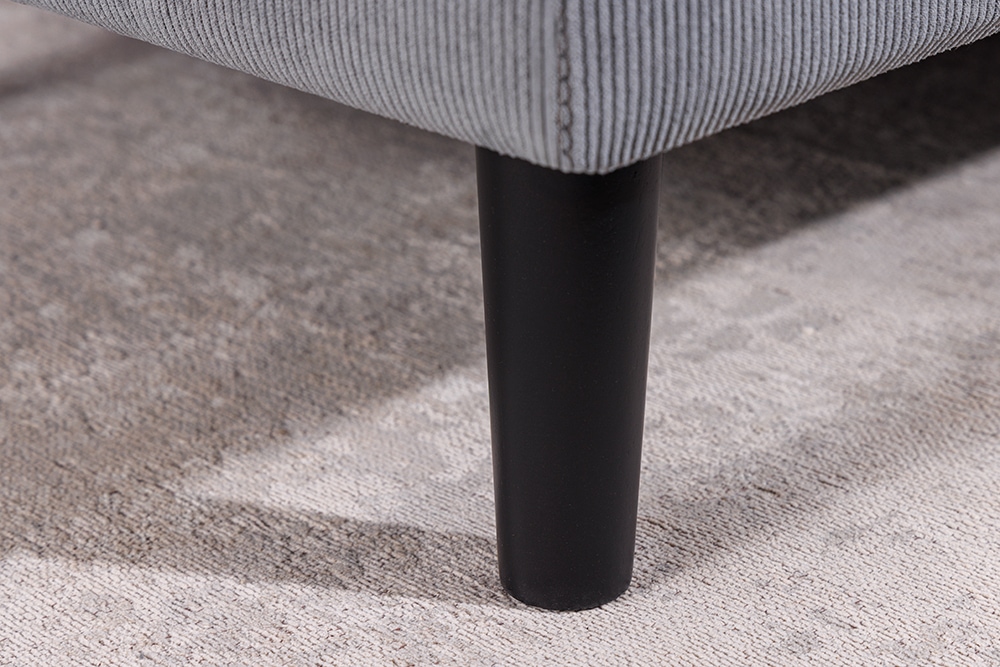 Modernes Ecksofa STOCKHOLM 220cm grau Cordstoff Federkern 3-Sitzer-Sofa