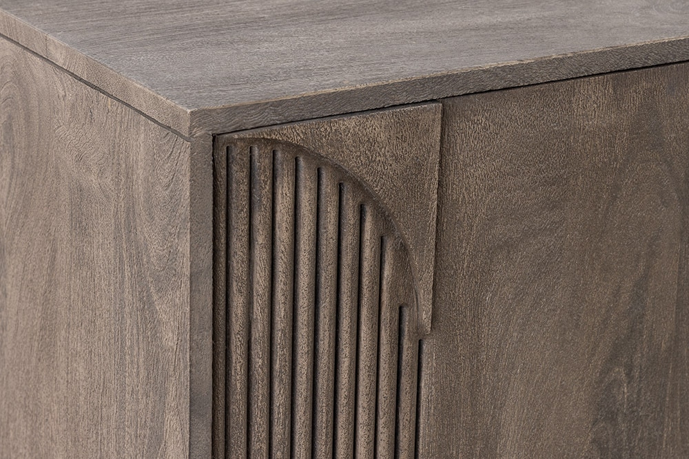 Massives Sideboard ART DECO 170cm grau Mangoholz 3D-Front