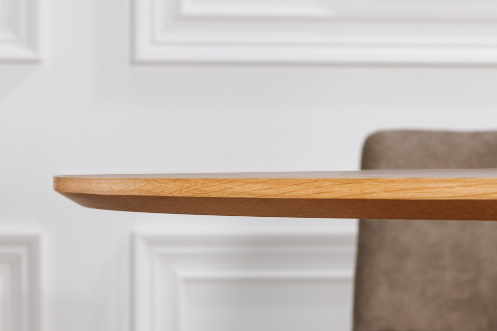 Runder Esstisch VALHALLA WOOD 140cm natur Eichenholz Säulenfuß