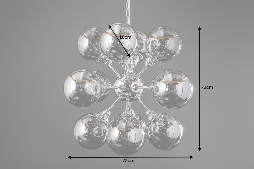 Extravagante Hängeleuchte GALAXY 72cm silber Hängelampe Modern Design