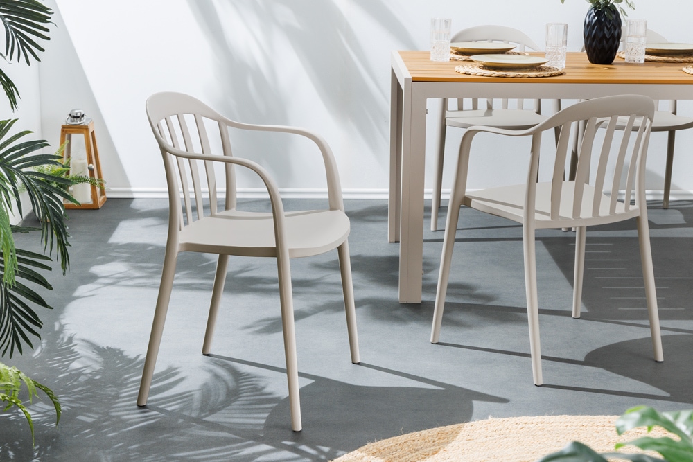 In- und Outdoor Gartenstuhl STUDIO ITALIA taupe stapelbar wetterfest