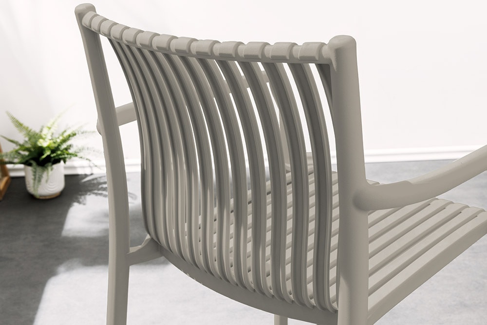 In- und Outdoor Stuhl STUDIO ITALIA greige stapelbar wetterfest Gartenstuhl
