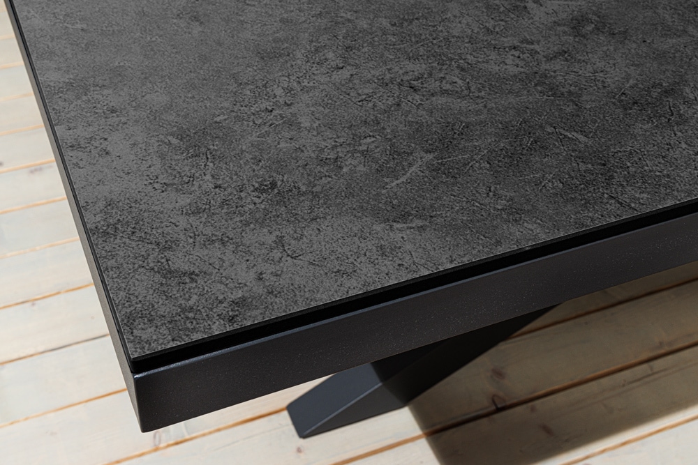 In- und Outdoor Esstisch GALAXIE 180cm anthrazit Keramik Aluminium Gartentisch
