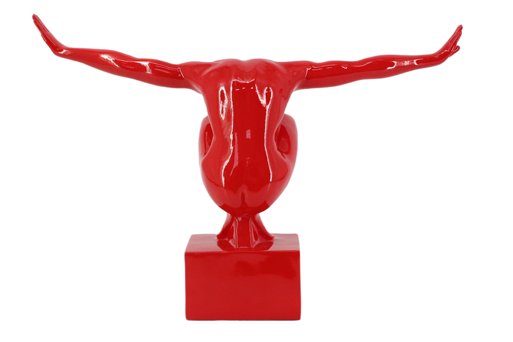Deko-Figur HIGH DIVER 50cm rot handmade Athleten-Skulptur