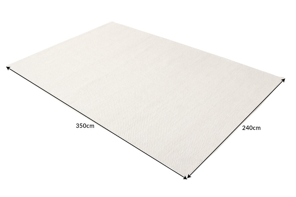 Design Teppich WOOL XXL 350x240cm hellbeige aus Wolle