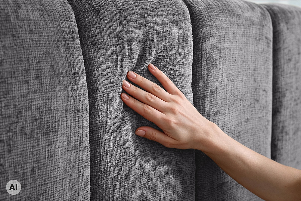 Design Boxbett ADLON 180x200cm grau Chenille mit Stauraum und Lattenrost