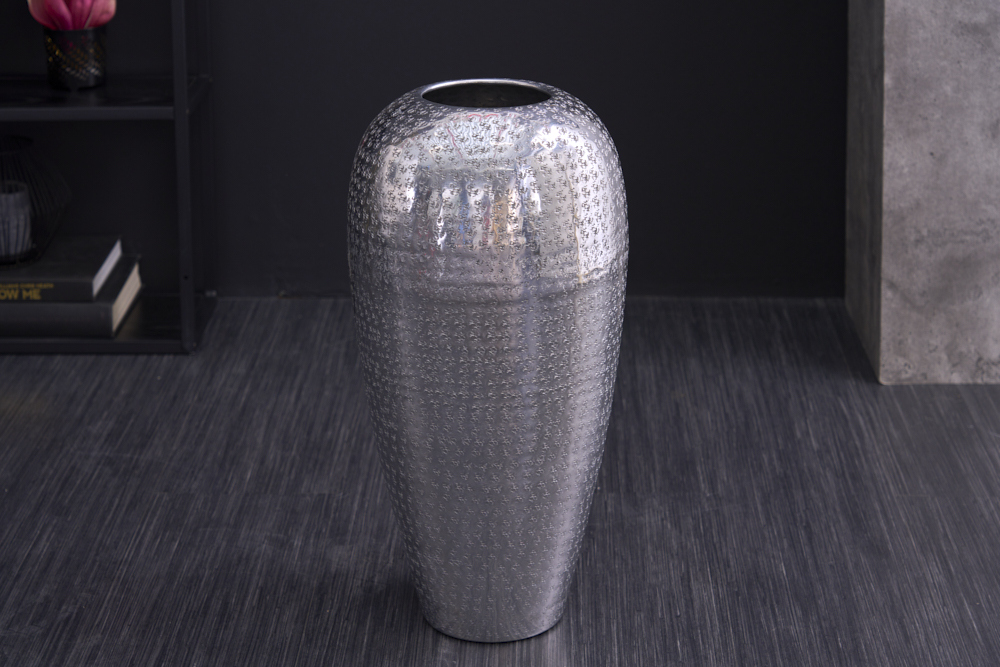 Elegante Vase ORIENTAL 50cm silber im Wild Hammerschlag Design Elegante Vase ORIENTAL 50cm silber im Wild Hammerschlag Design