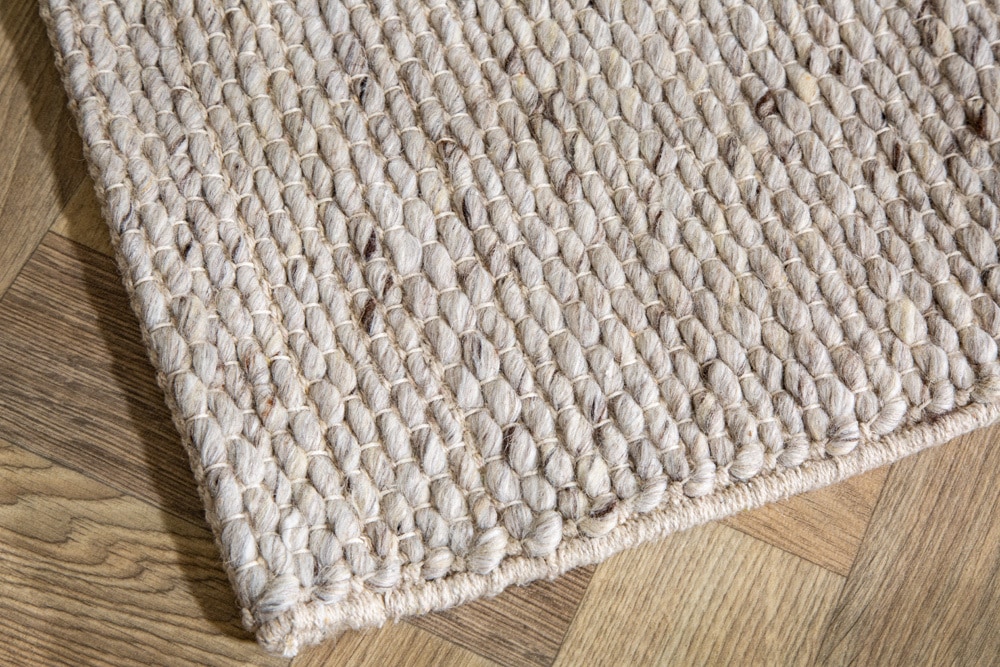 Design Teppich WOOL XXL 350x240cm silbergrau aus Wolle
