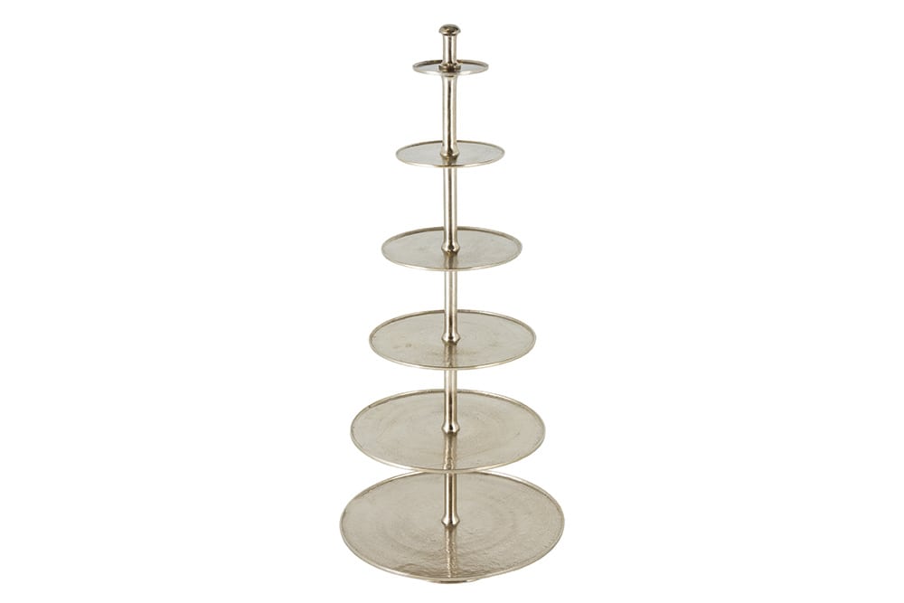 Design XXL Etagere ABSTRACT 180cm silber Metall mit sechs Etagen handmade
