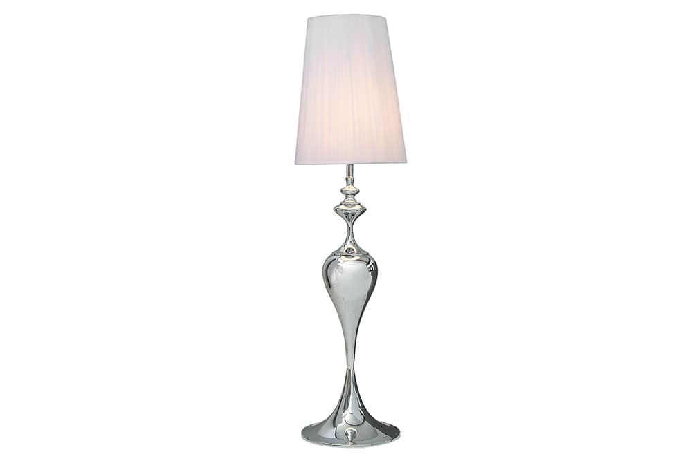 Edle Design Stehlampe LUCIE 160cm silber weiß Barock Stil Stehleuchte