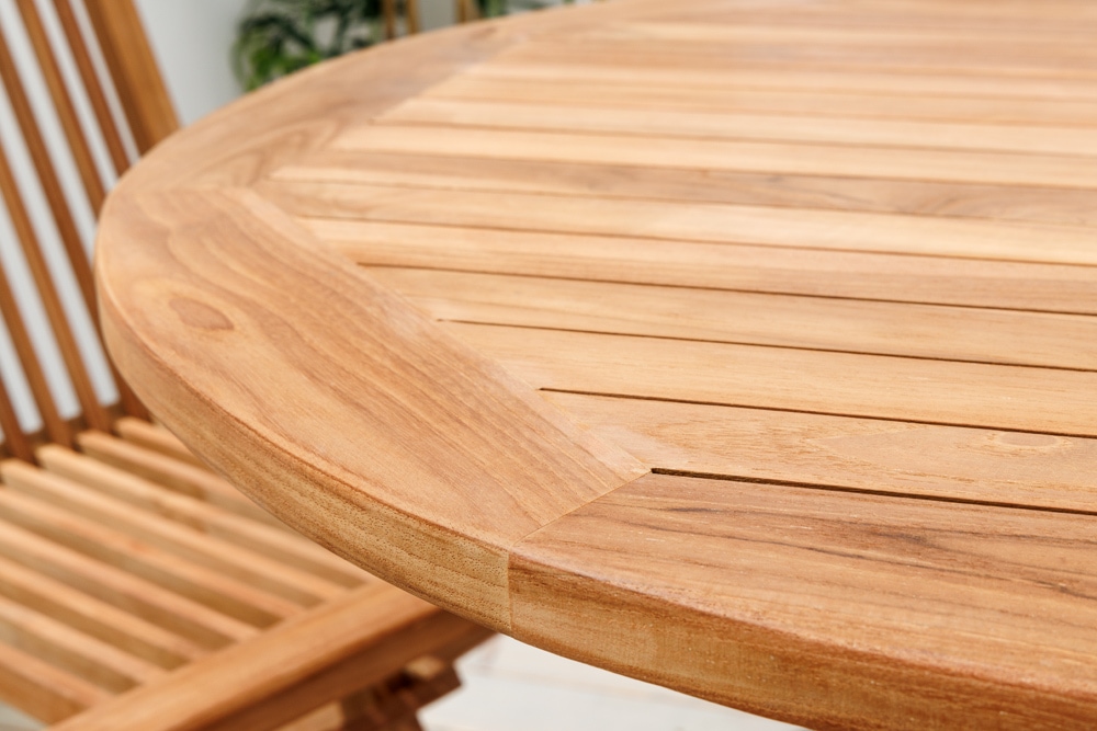 Ausziehbarer Gartentisch EMPIRE TEAK 120-180cm natur Massivholz oval
