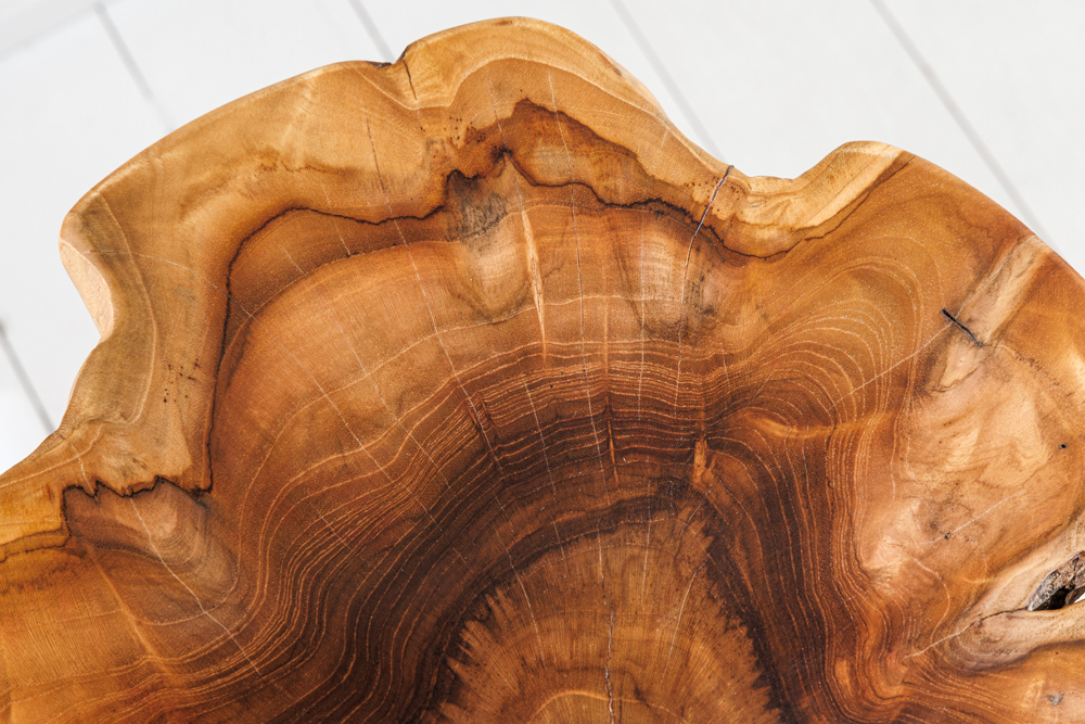 Massivholz Beistelltisch ROOT 70cm natur Teak aus Wurzelholz im Stelzen-Design