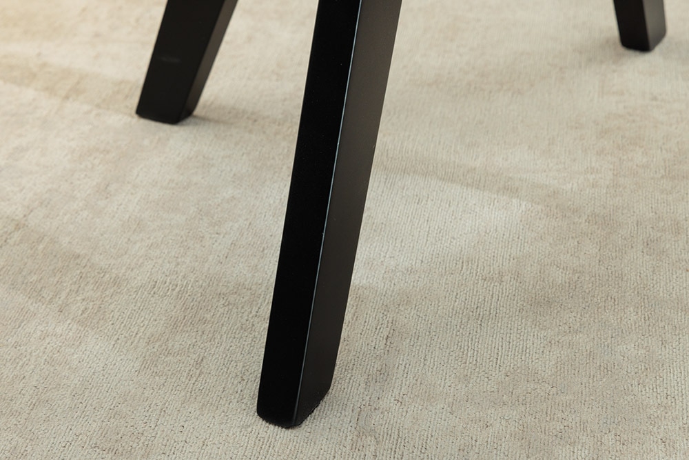 Design Stuhl LIVORNO taupe Strukturstoff schwarz Massivholz drehbar Auto-Return-Funktion