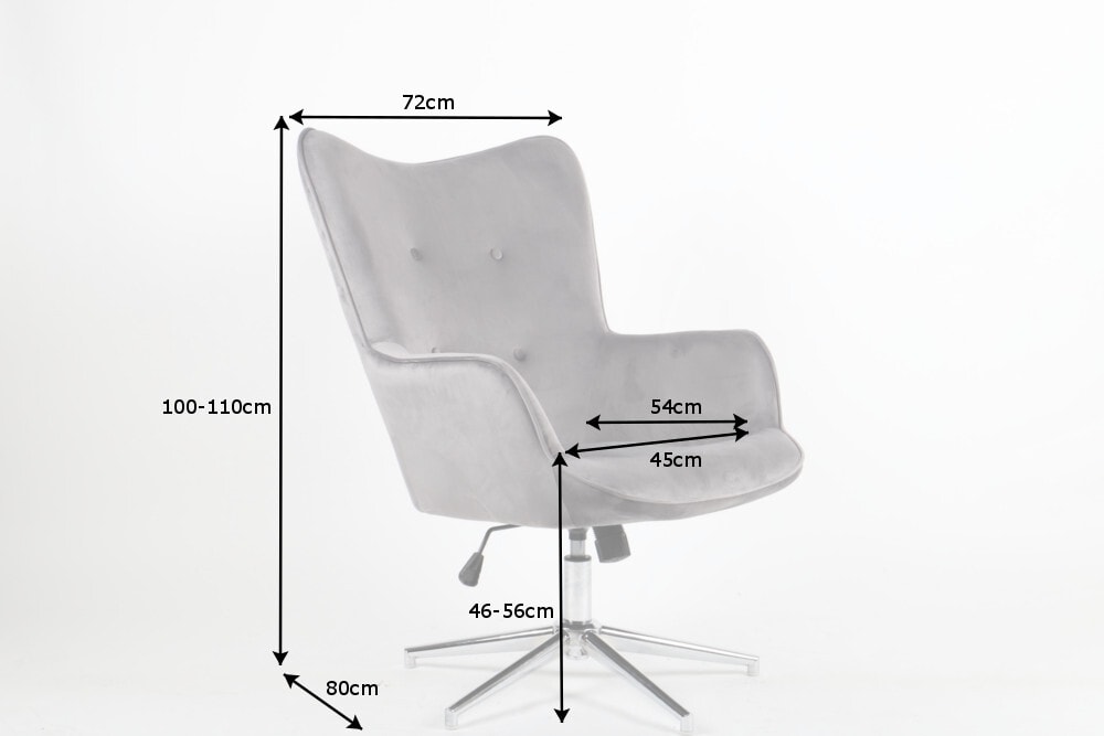 Design Sessel MR. LOUNGER grau chrom Samt höhenverstellbar drehbar Retro