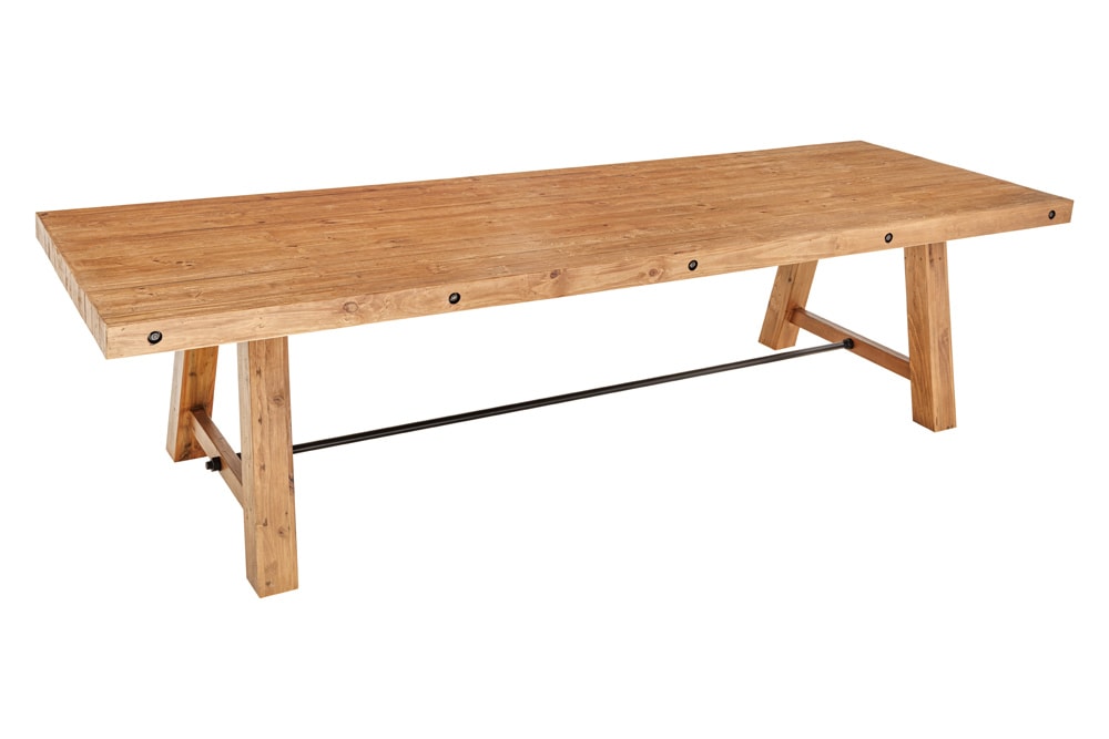 Massiver Esstisch FINCA 300cm vintage braun Pinienholz Bohlenoptik