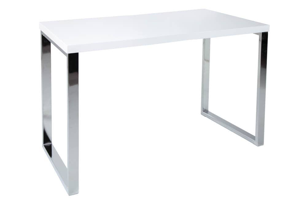 Moderner Schreibtisch WHITE DESK 120cm weiß Hochglanz Bürotisch