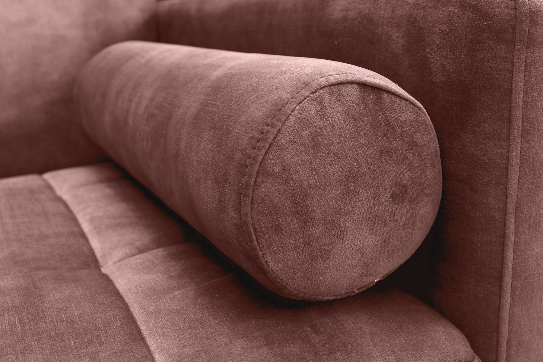 Modernes Schlafsofa COUTURE 200cm altrosa Microvelours 3-Sitzer Couch mit Schlaffunktion